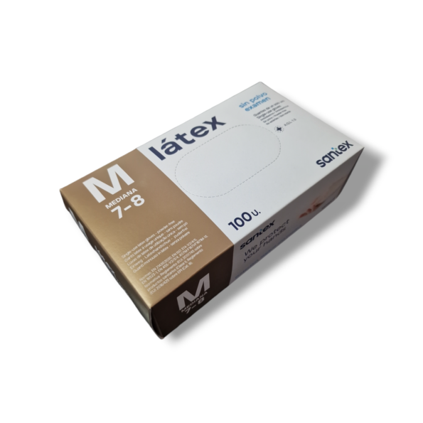 luvas latex santex M caixa 100unidades