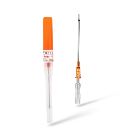 cateter agulha body piercing laranja 14G agulha com canula