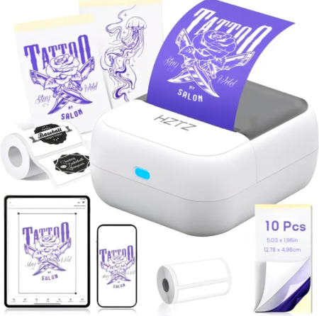 impressora etiquetas tatuagem tattoo térmica termo portátil bateria stencil estêncil decalque